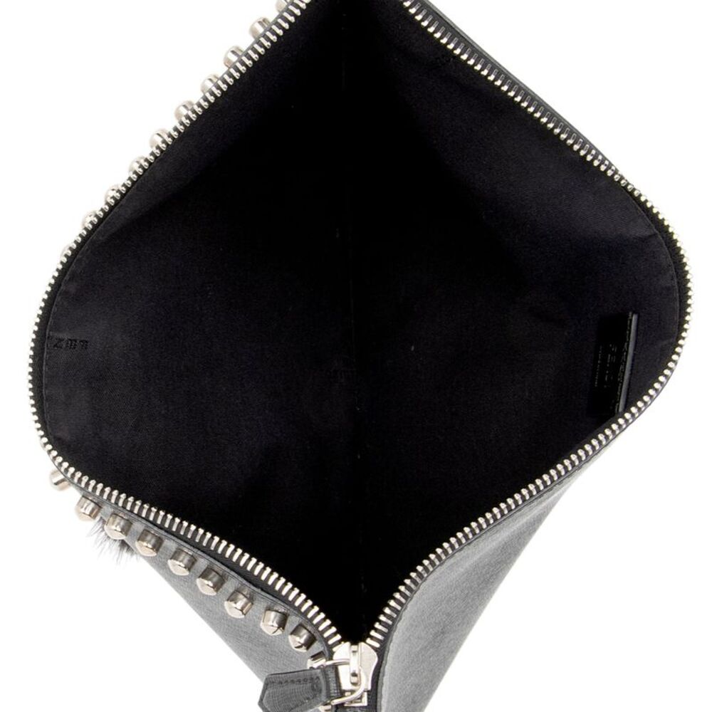 Fendi Studded Leather Mink Karlito Zip Pouch - Picture 5 of 9